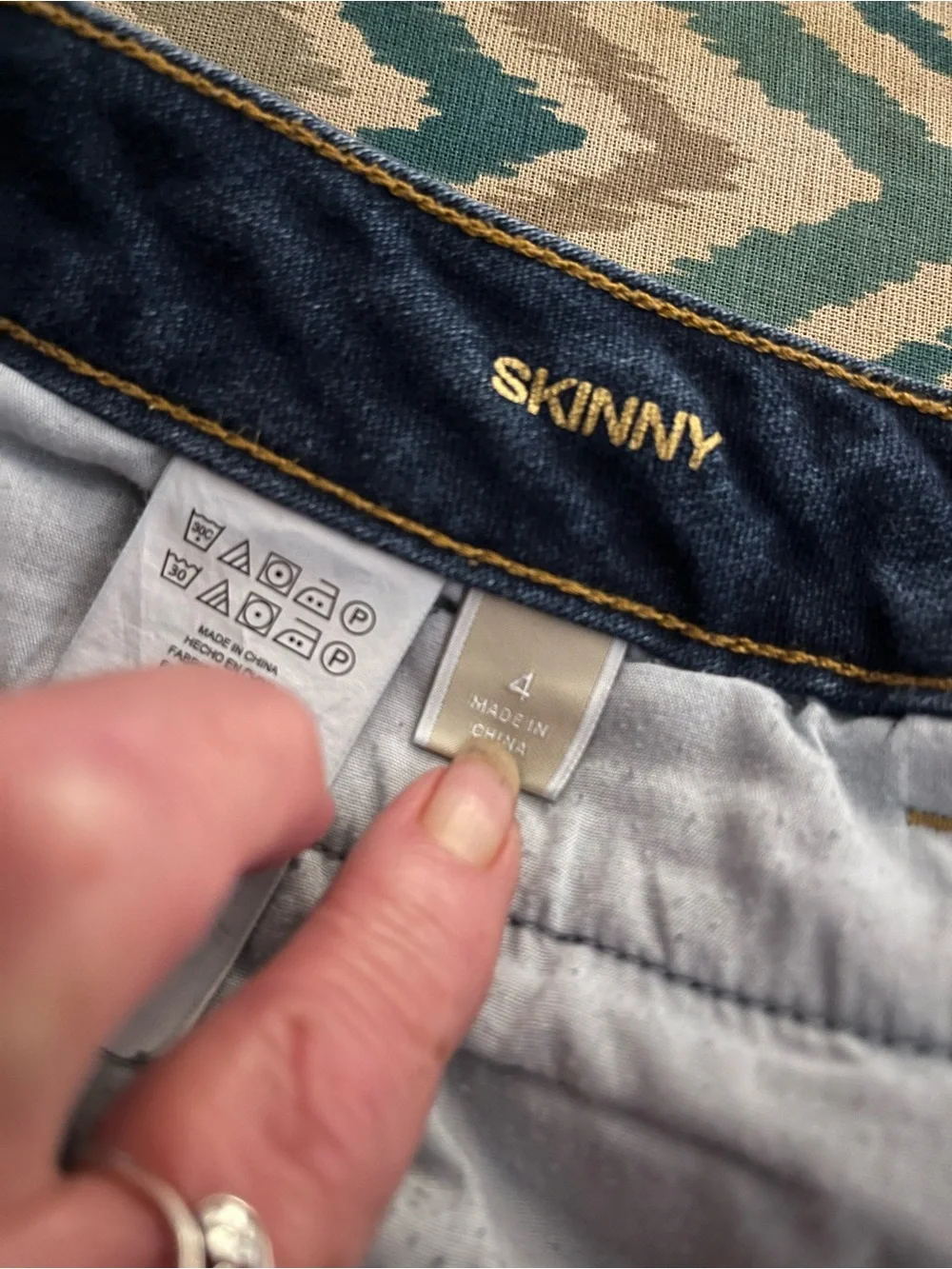 Michael Kors Dark Blue Skinny Jeans with Gold Zip Accents